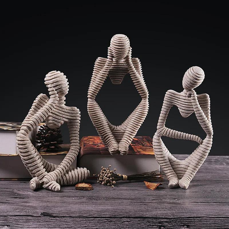 Statuie de gânditor abstract nordic, figurină din rășină, pentru birou, pentru decorarea casei, decor de birou, meșteșuguri lucrate manual, sculptură, artă modernă