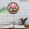 2D Flat Print, 1pc Metal Aluminum Sign, Whimsical Gnome Garden Wall Art with "Welcome Friends" Sign, Colorful Flowers & Butterflies, Rustic Decor for
