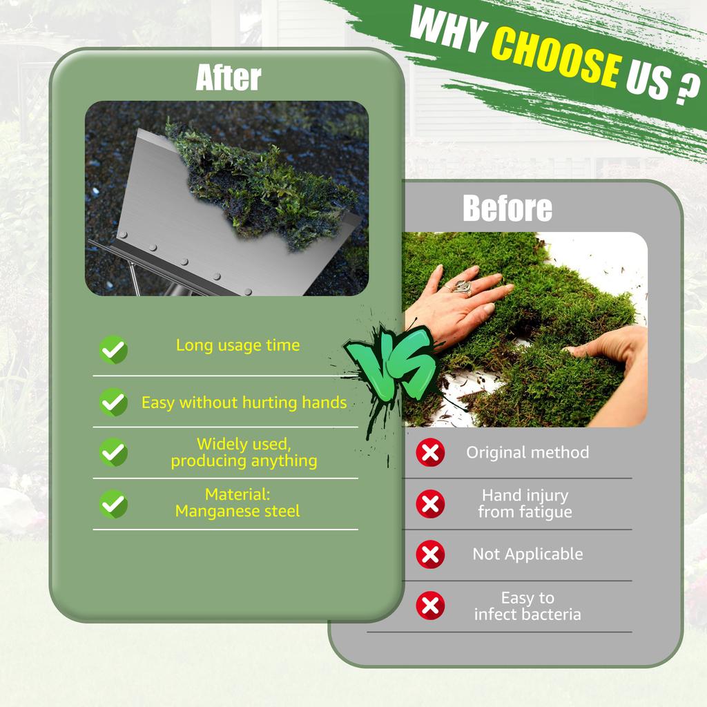 2Pcs Multifunctional Cleaning Shovels Manganese Steel Garden Cleaning Flat Shovel Scraper for Grass Camping Weeding Planting