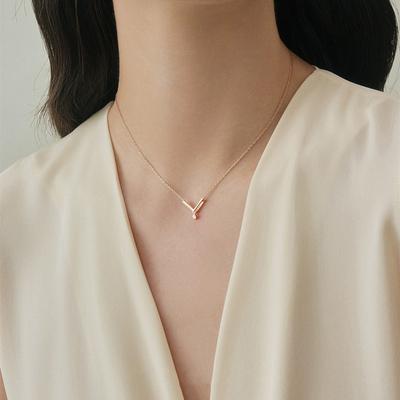 S925 Sterling Silver Simple Diamond-Studded Necklace Female Special-Interest Design Autumn/Winter Sweater Chain Light Luxury Clavicle Chain