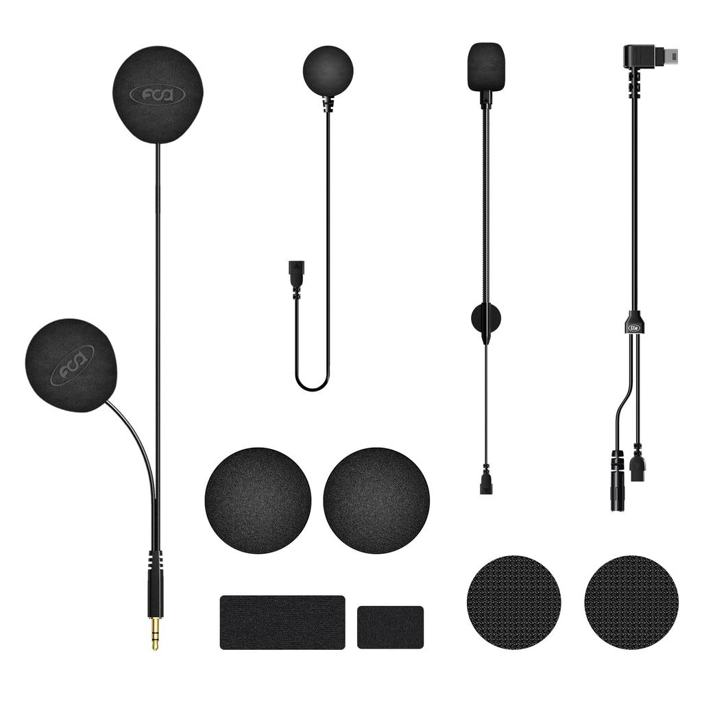 FODSPORTS Motorcycle Intercom Pro USB Enhanced Sound Helmet Dual Microphones Velcro Strap Hard Soft Microphones Compatible with M1-S Headset, Mini-B