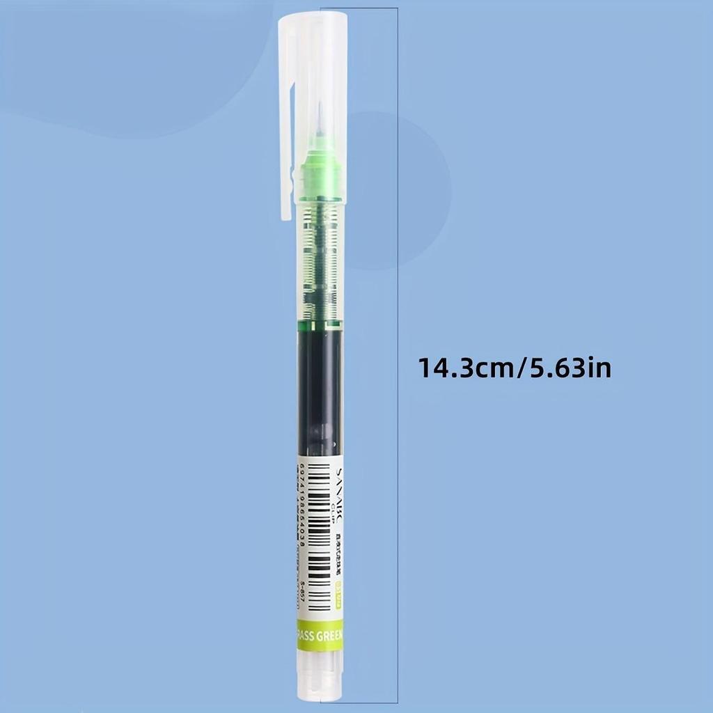 12 Color 0.5mm Straight Liquid Ballpoint Pen, Quick Drying Color Neutral Pen, Needle Tip Carbon Pen, Water-based Large Capacity Neutral Pen