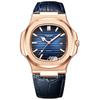 Men's Fashionable Waterproof Luminous Calendar Watch with Genuine Leather Strap