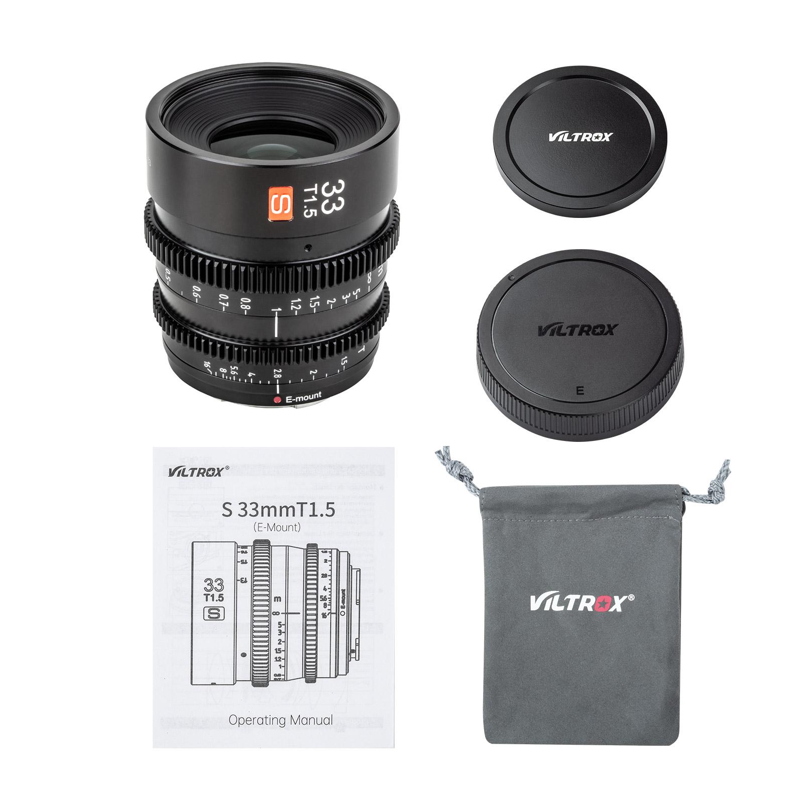 

VILTROX S 33 мм T1,5 объектив с ручной фокусировкой для камеры, объектив для киносъемки, APS-C, большая апертура, байонет E