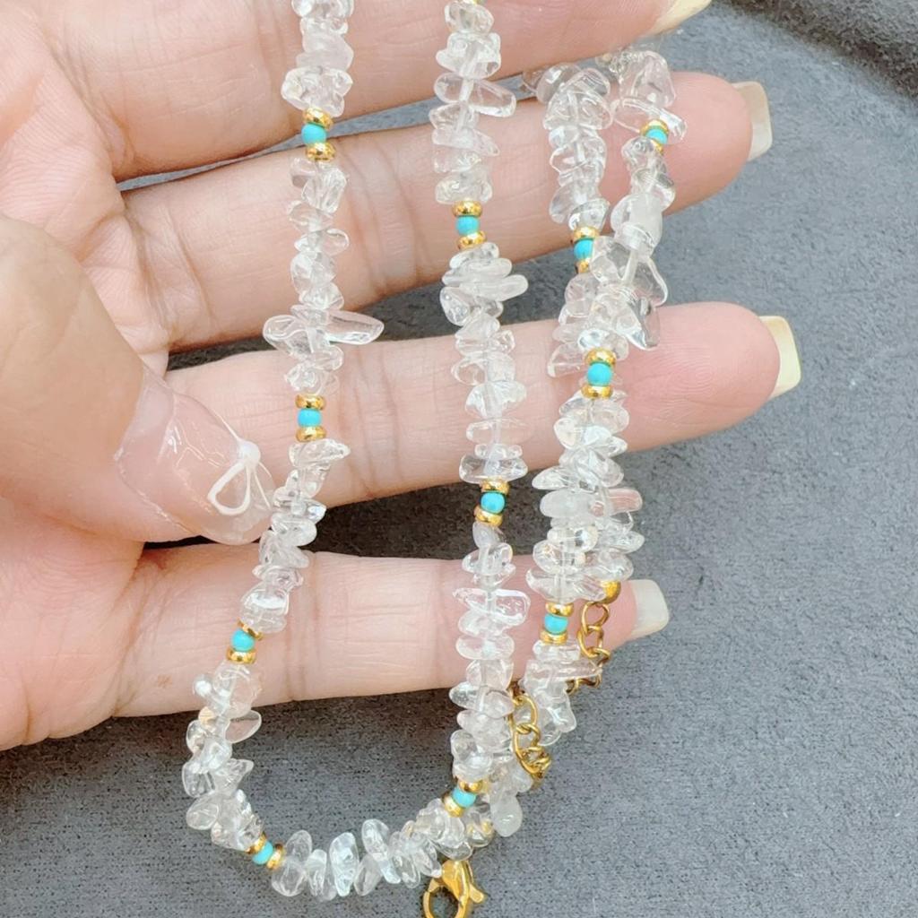 Handmade White Crystal Beaded Bracelet 2025 - Elegant Light Luxury Socialite Style