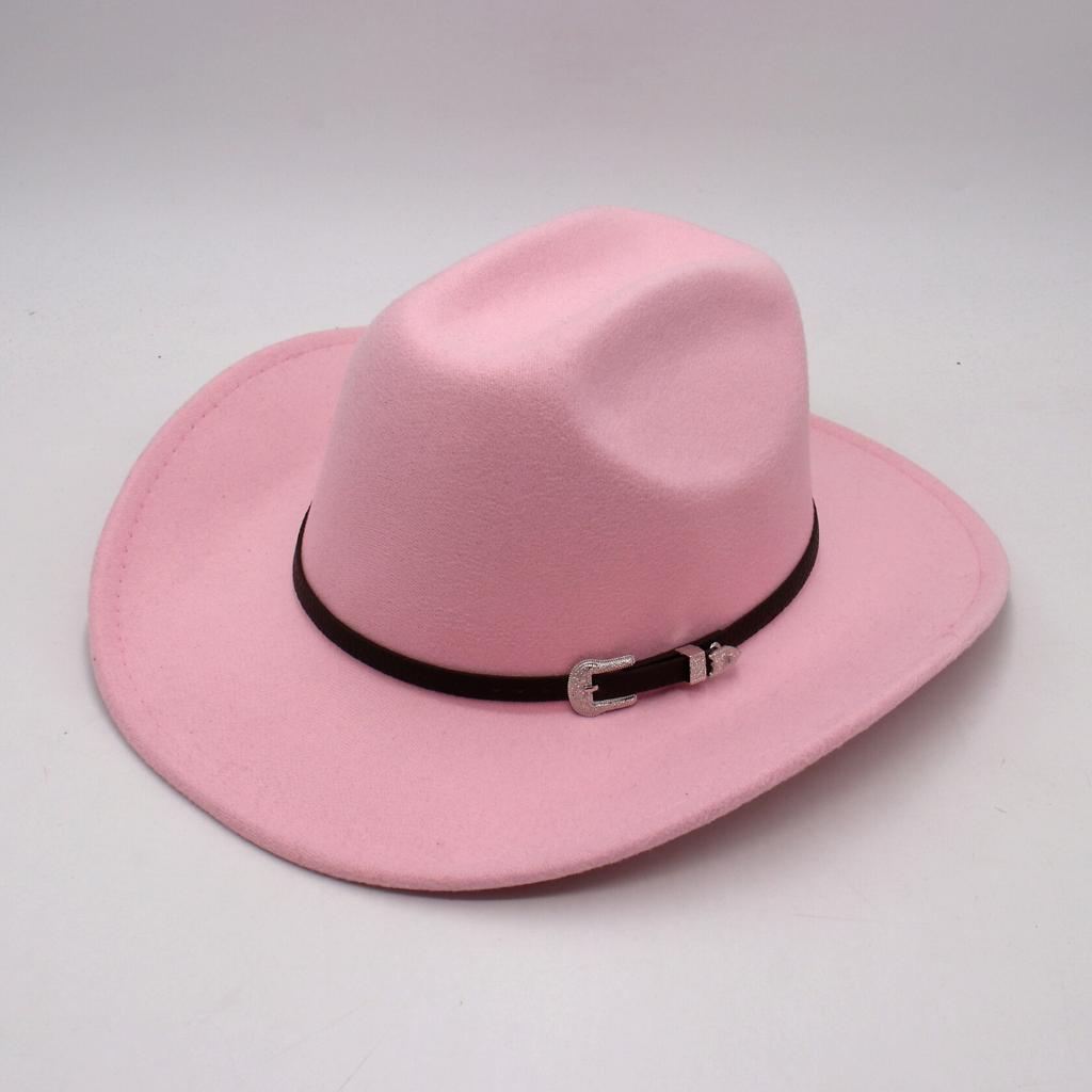 Top Hat Western Cowboy Hat Jazz Hat Retro Felt Hat Belt Wool Hat Men'S And Women'S
