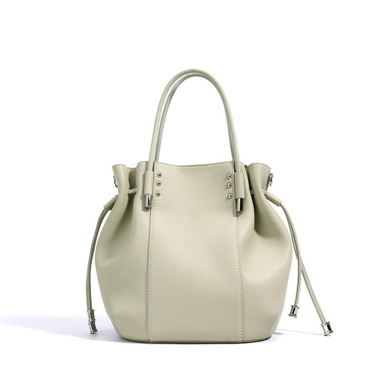 Large Capacity Vegetable Basket Bag Simple Versatile High End Women s Genuine Leather Handbag Single Shoulder Crossbody 19x14x22cm