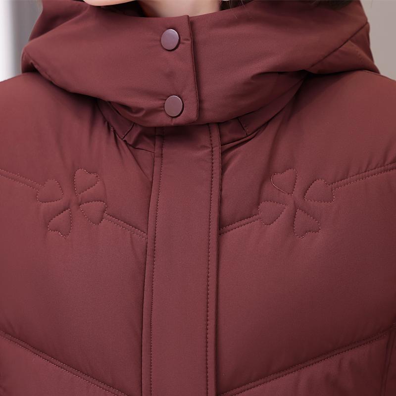 Plus Size XL-5XL Fashion Winter Woman Long Parkas Hooded Thick Warm Jacket Loose Middle Age Women's Coats