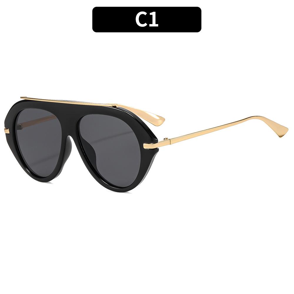 Europe And The United States Fashion New Large Frame Personalized Pilot Sunglasses Advanced Sense Uv Protection Sunglasses Explosion