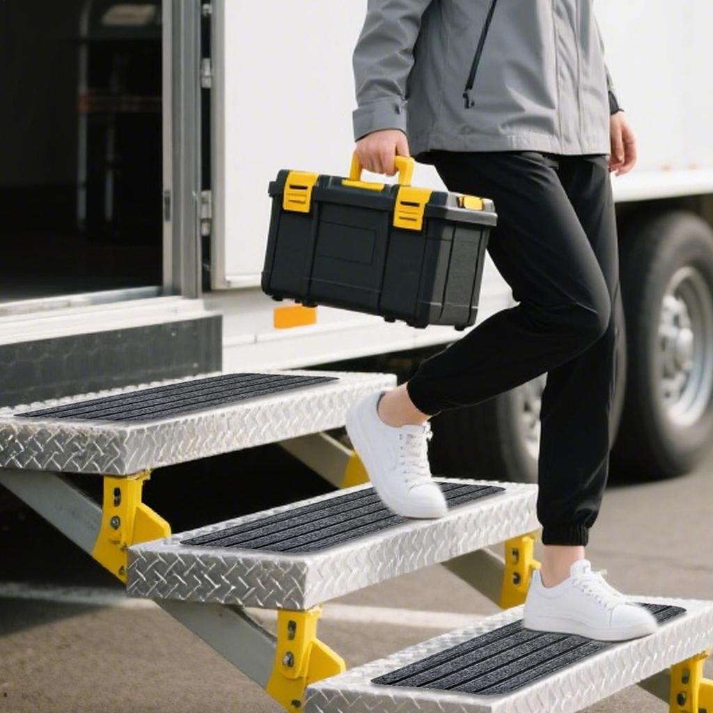 RV Stair Covers 4 Pieces Step Covers For RV Stairs Stain-resistant Anti-slip Mat For Pet Vehicle Deck Travel Camping Car Truck