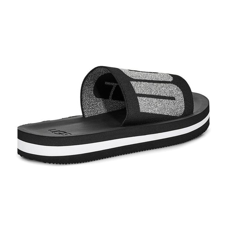 UGG Zuma Graphic Metallic Comfortable Slippers Women Slippers Black 1101558-BLK