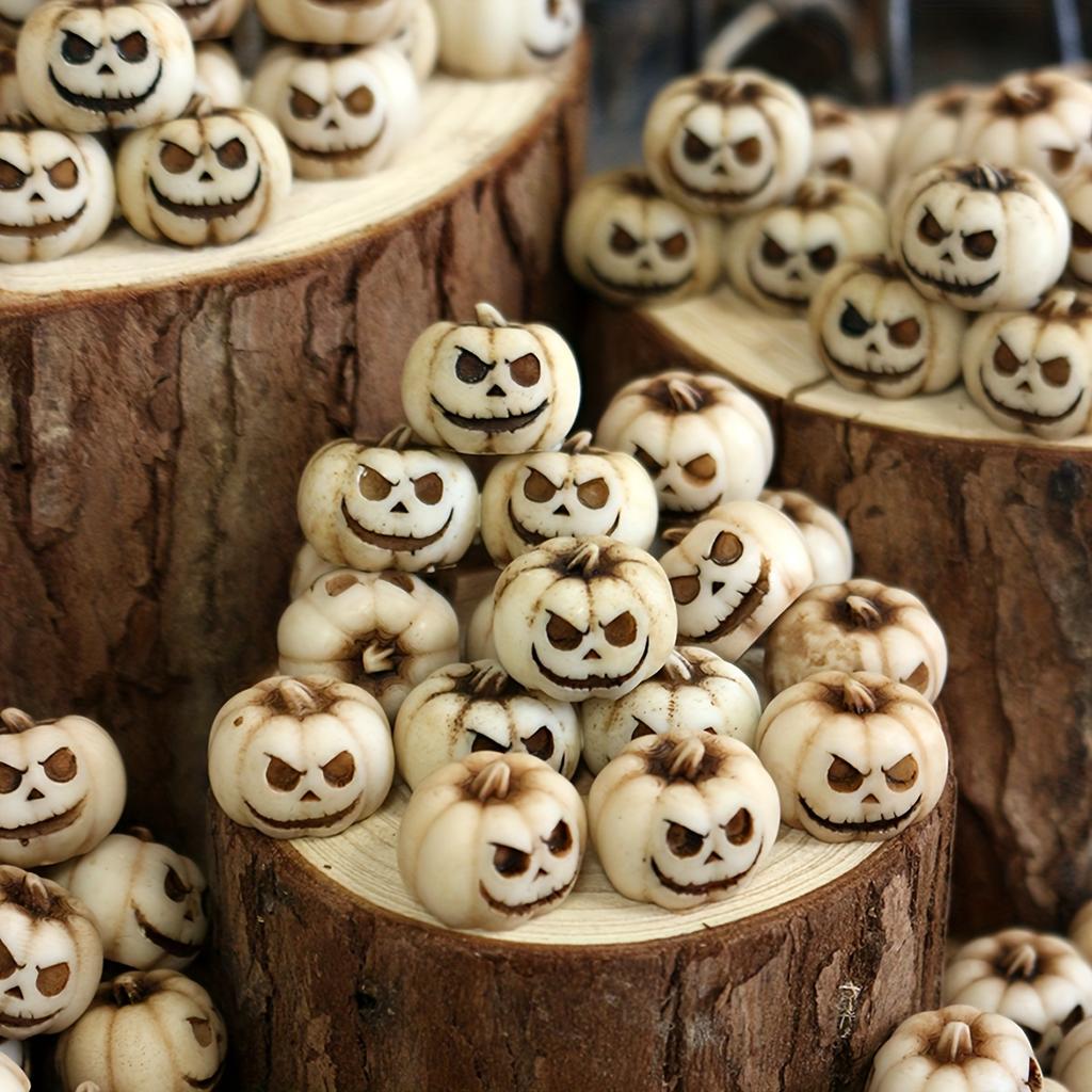 20PCS Halloween Pumpkins, Gothic Pumpkin Heads, Outdoor Garden Bonsai Decoration Pavilions, Fish Tank Halloween Scene Decoration