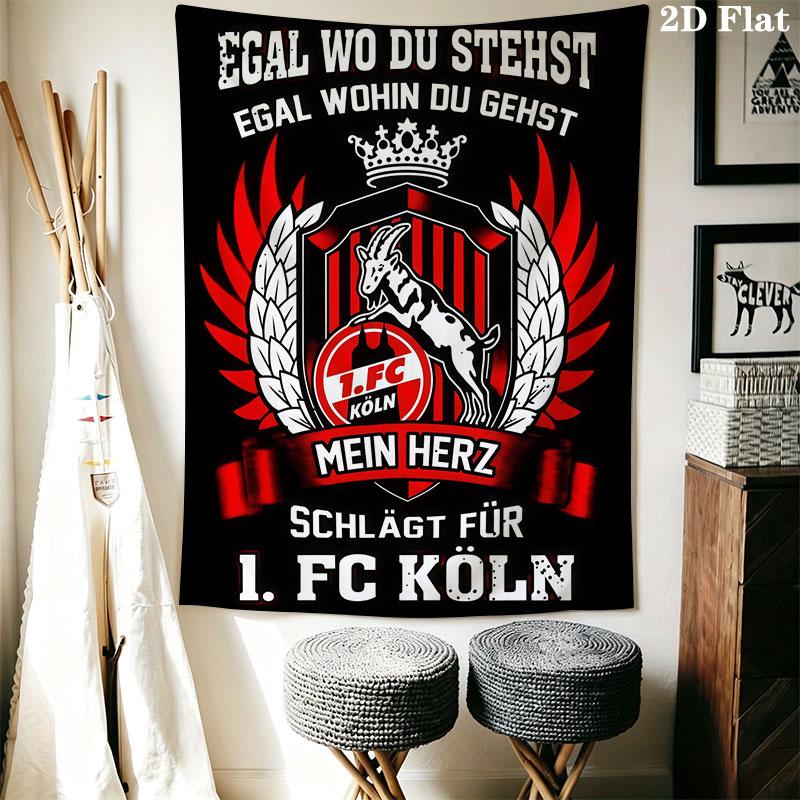 1. FC Köln poster Wall Hanging Printed Fabric Blanket Decorative Tapestries for Bedroom Living Room Home Decor