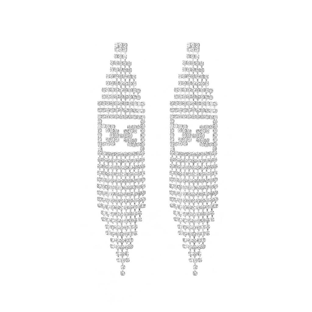 High-end Luxury Full Diamond Long Fringed Earrings for Women