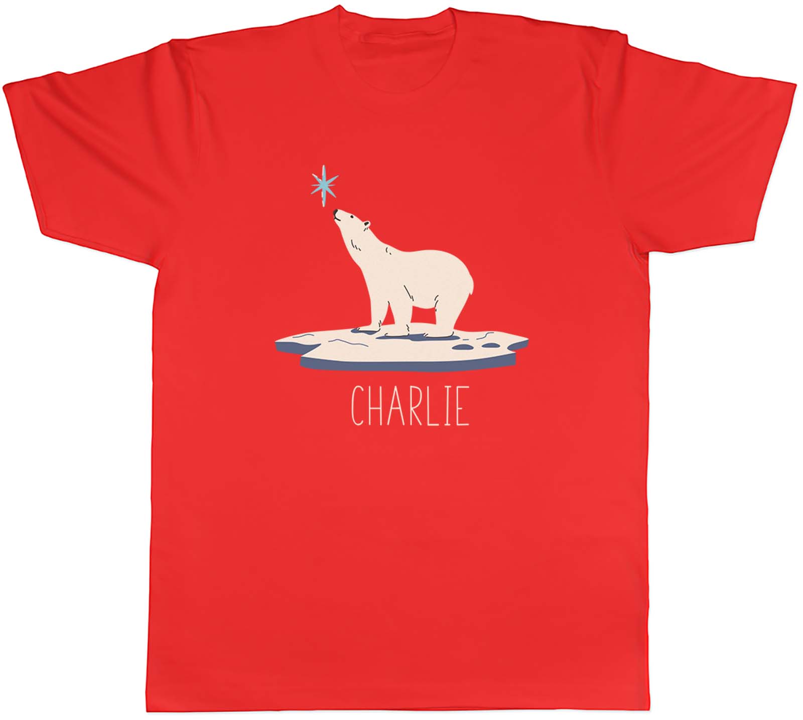 Personalised Polar Bear Iceberg Unisexs TShirt Blue Star Tee Gift S