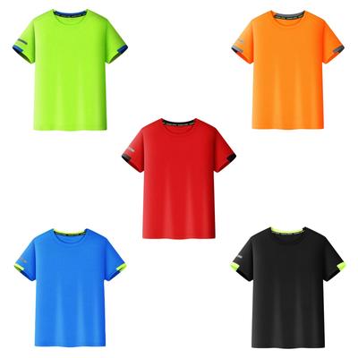 Crianças Meninos Secagem rápida Camiseta de manga curta Gola redonda Esporte Tops para Futebol Tênis Basquete Beisebol