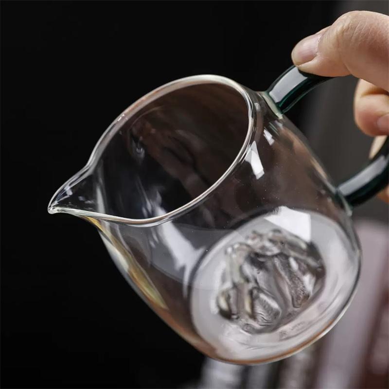 400ml Ulcior de Ceai din Sticlă Termorezistentă Guanshan Ceașă de Echitate Set de Ceai Kung Fu Chahai Ceremonie Ceai Ceașă de Servire din Sticlă Ceainic de Cafea