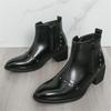 Designer New Men's Pointed Punk Rivet Patent Leather Chelsea Casual Ankle Boot Male Winter High Tops Cuban Shoes Zapatos Hombre