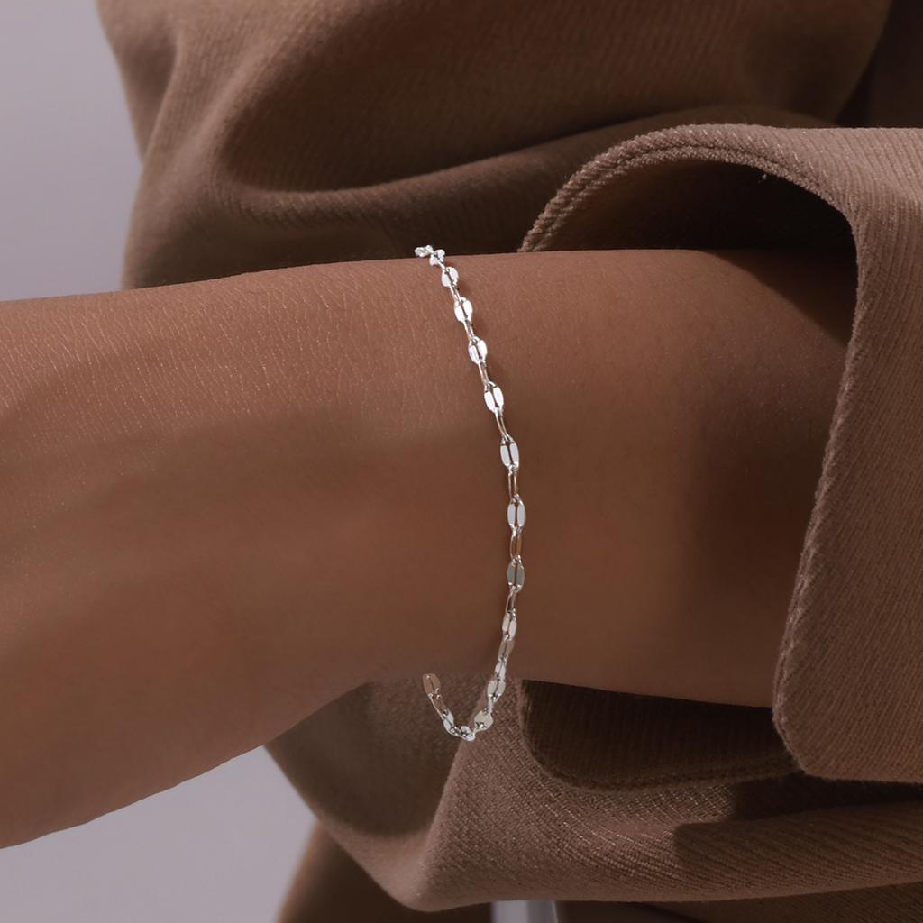 Vnox 2mm Thin Women Stackable Chain Bracelets, Stainless Steel Metal Links Bracelets, Dainty Fashion Jewelry