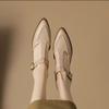 Retro Bag Head Sandals Women's 2025 Spring and Summer New Pointed T-shaped Shoes Thick Heel Soft Leather Hollow Simple Single Shoes