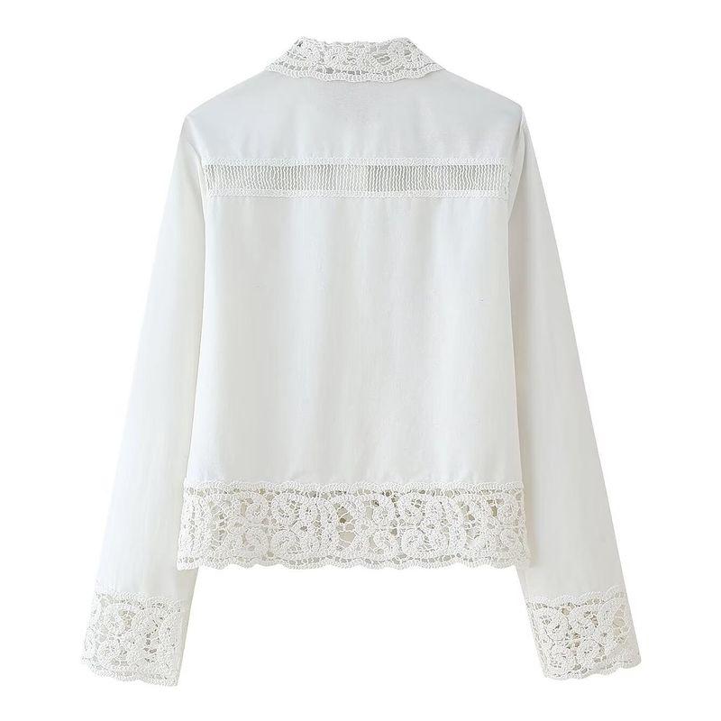 Jnleaog Spring New Arrival Women's Clothing Fashion Style French Fashion Crocheted Shirt Pants Suit 4786043