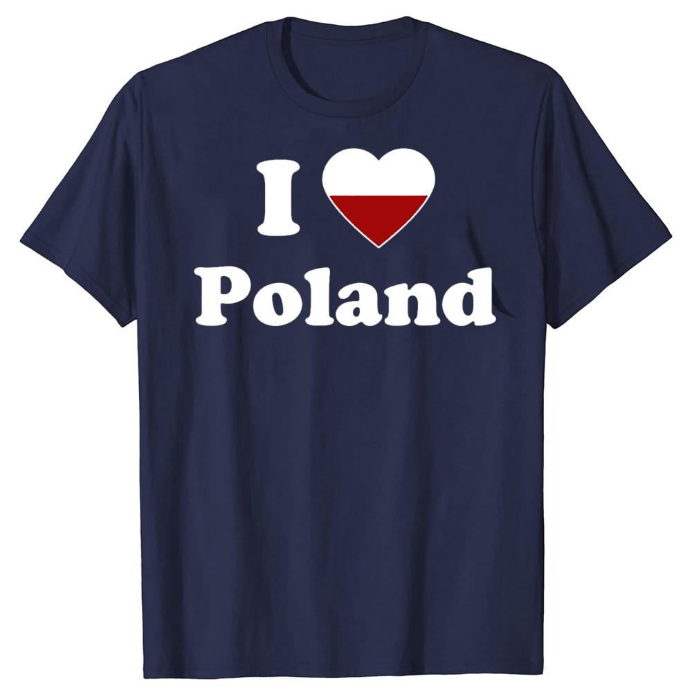 Lustiges Ich Liebe Polen Rotes Herz Polnische T-Shirts Herren Damen Baumwolle Humor Streetwear T-Shirt Kurzarm Unisex Lockere Kleidung