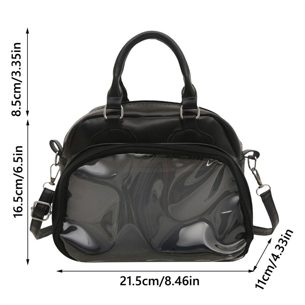 PU Japan Style High Capacity Transparent Ita Bag PU Casual Leather Handbags Square JK Bag Creative Gift