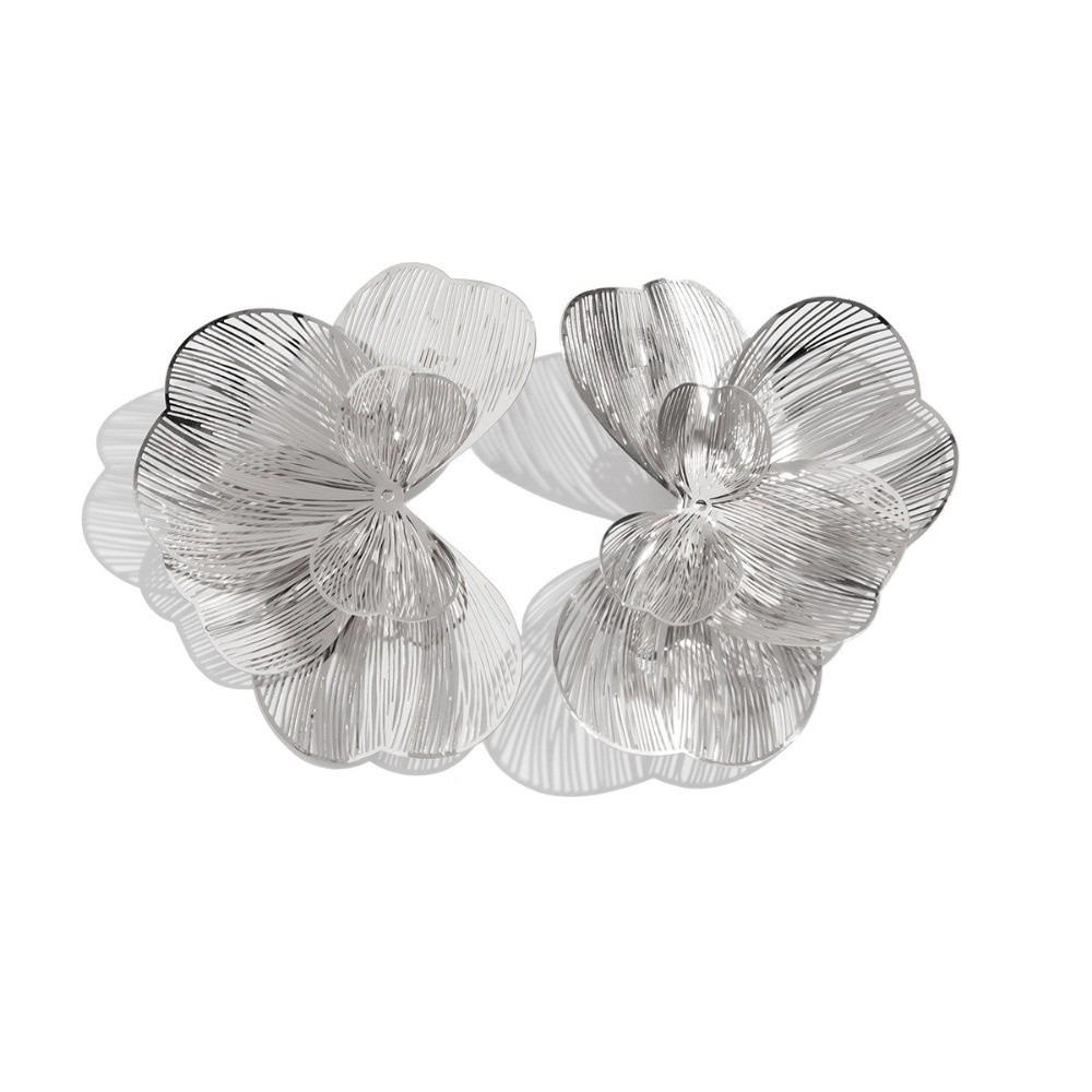 

Light Luxury Golden Flower Stud Earrings Sweet Metal Earrings Hollow Flower Earrings Party серебряный