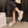 Women Shoes 2025 Spring Autumn New Comfort Non Slip Women Flats Fashion Soft Sole Bow-knot Rhinestone Square Toe Mary Jane Shoes