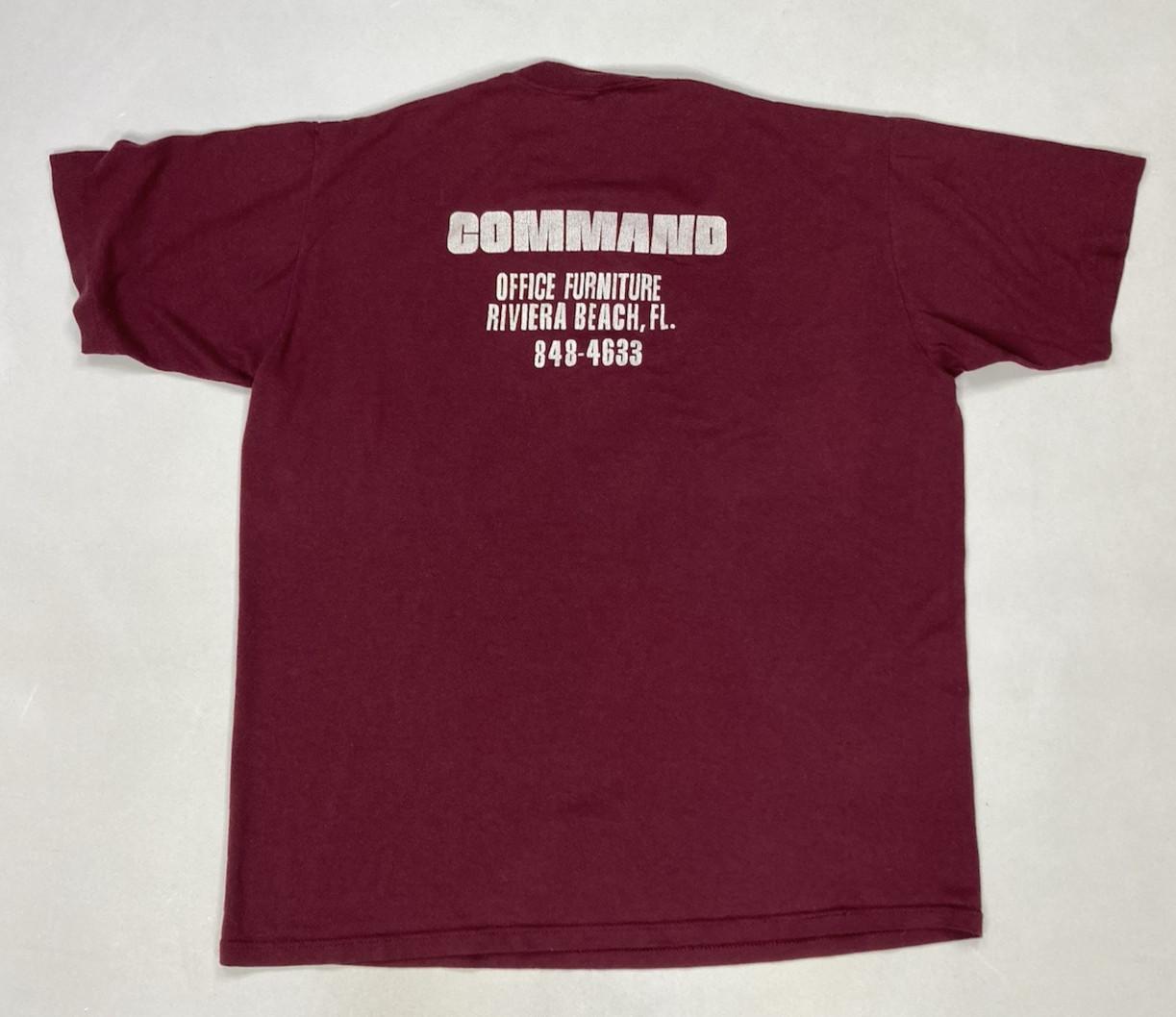 VINTAGE Command Furniture Store T-shirt Men Large Red USA 80s 90s Single Stitch XXL