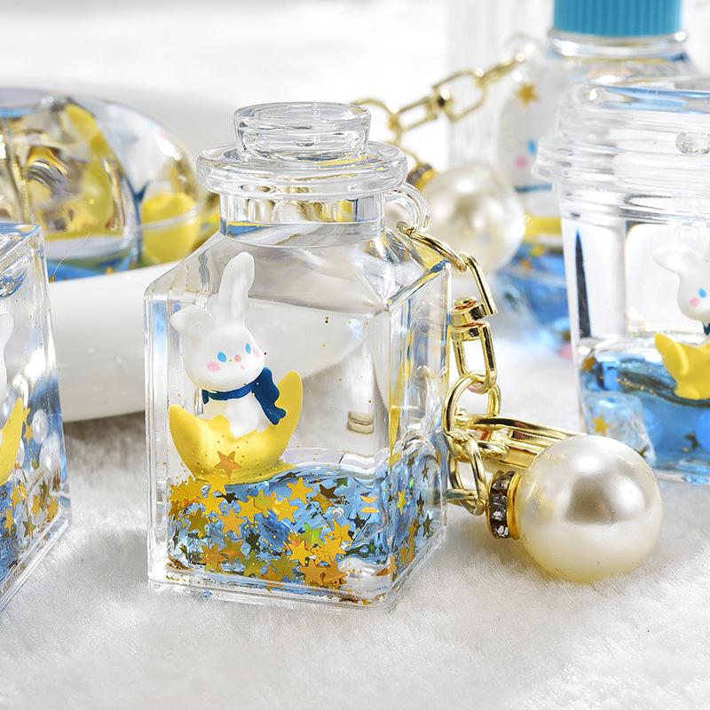 Buy Fashion Cartoon Moon Rabbit Keychain Pendant Decompression Creative ...