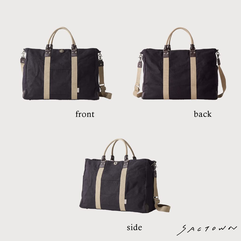 Hanpu Kobo Boston Bag Travel Boston Travel for 3x84 Black [Men's Bag, Bag, Bag, Two-Night, Three-Day Trips, Large, Canvas]