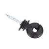 100Pcs Black Screw In Wood Post Ring Insulators for Electric Fencing Poly Wire Or Tape