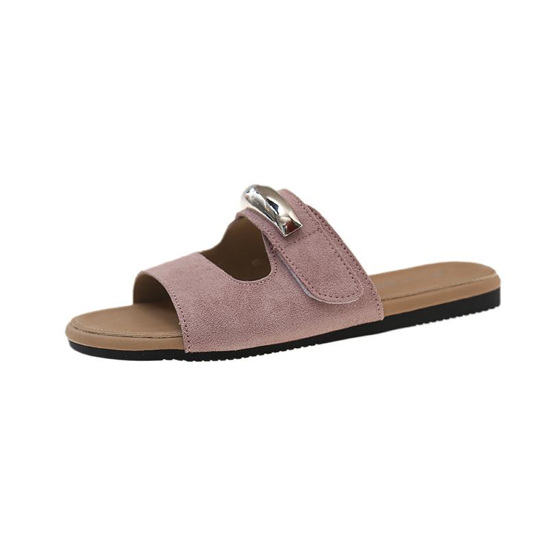 Female Shoes Ladies' Slippers Luxury Slides Summer Clogs Woman 2025 Designer Flat Soft Beach Retro Casual Rome Leisure