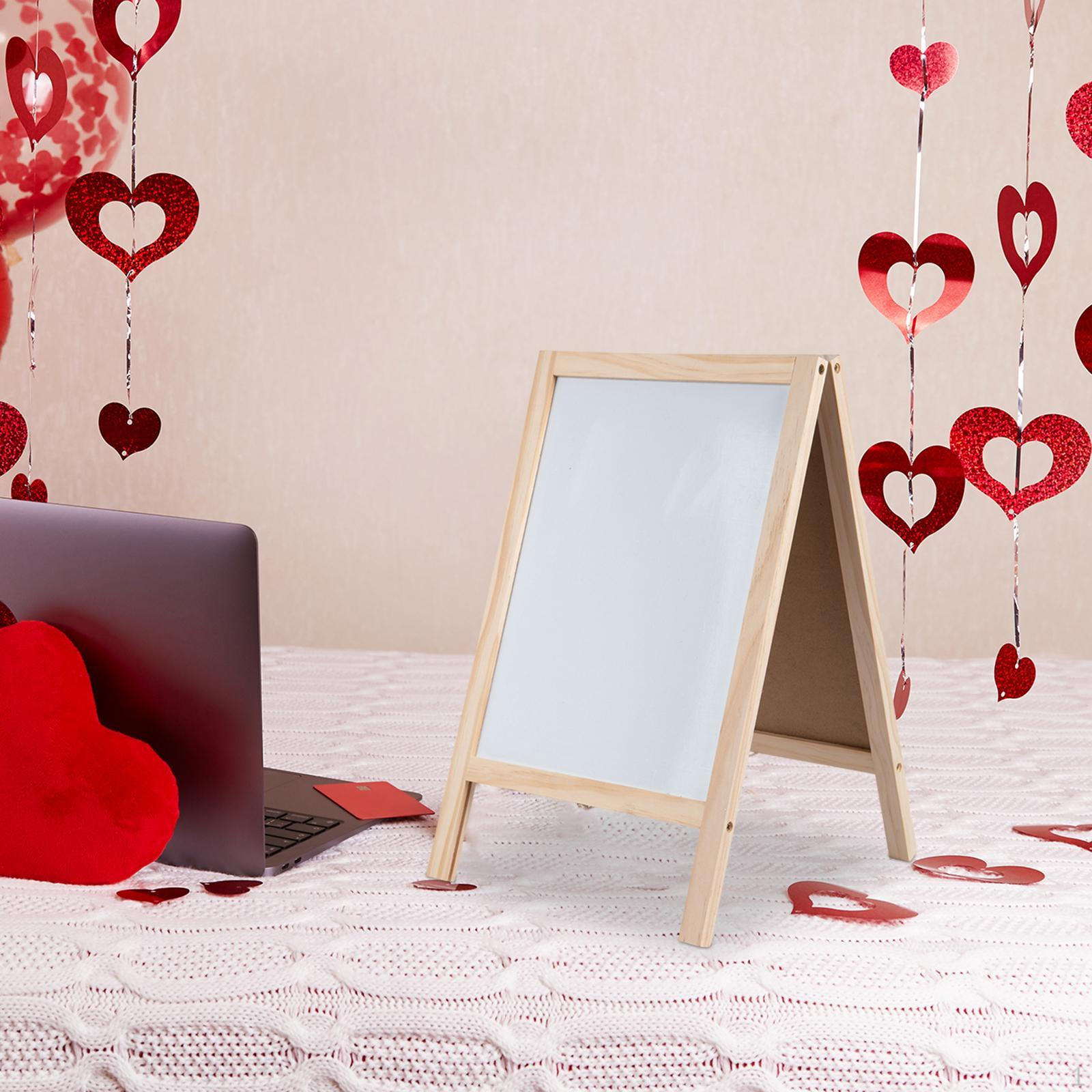 

Двусторонняя доска для записей мелом, складная доска для письма, декоративная переносная универсальная доска для заметок 19cmx30cm