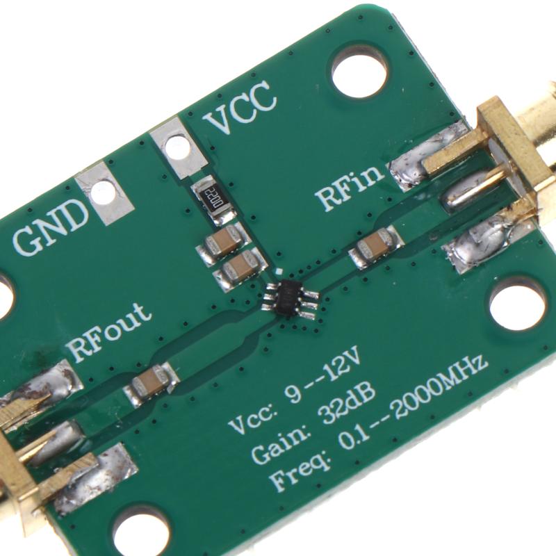 Yüksek Hassasiyetli RF Geniş Bant Amplifikatör Modülü 32dB Kazanç 0.1-2000MHz 9-12V 1 Adet Radyo Anteni İçin