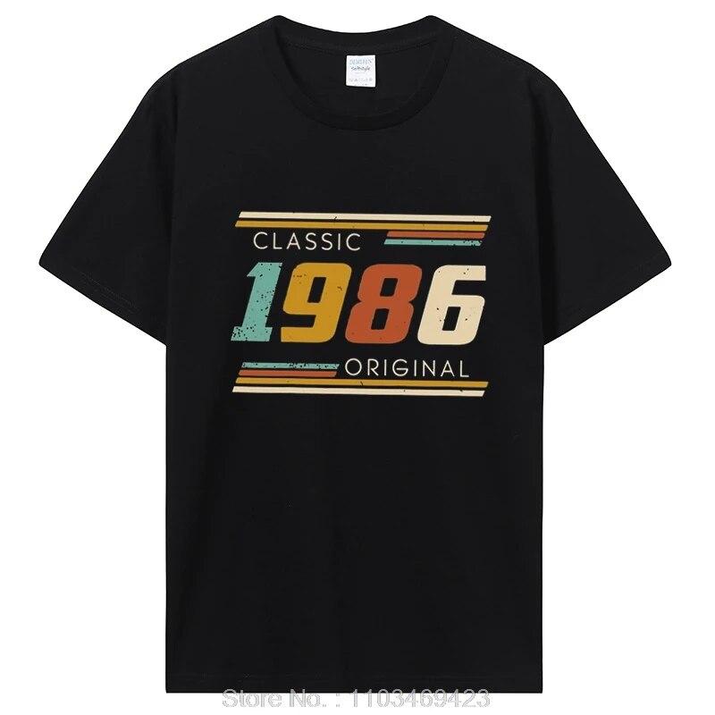 Забавные винтажные футболки 1986 года, летняя стильная хлопковая футболка с графическим рисунком, уличная одежда, подарки на день рождения, футболка унисекс, одежда больших размеров L