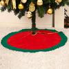 1pc Christmas Tree Skirt Red Green Christmas Tree Bottom Apron Party Gift Carpet Decoration Ornament Photo Props