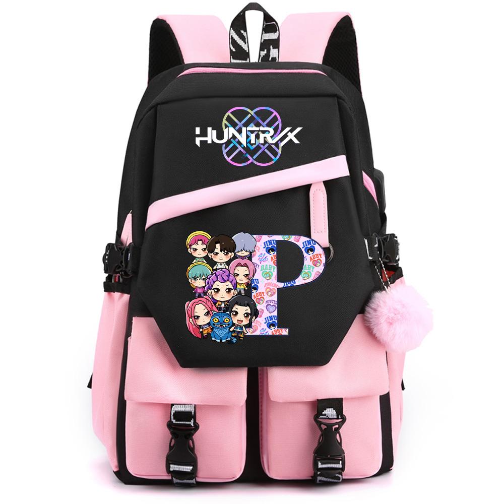 26 English Letter K-pop Demon Hunters Printed Large Capacity Backpack for Teenger Student Girl Boy Schoolbag Bookbag Women Waterproof Travel Bag