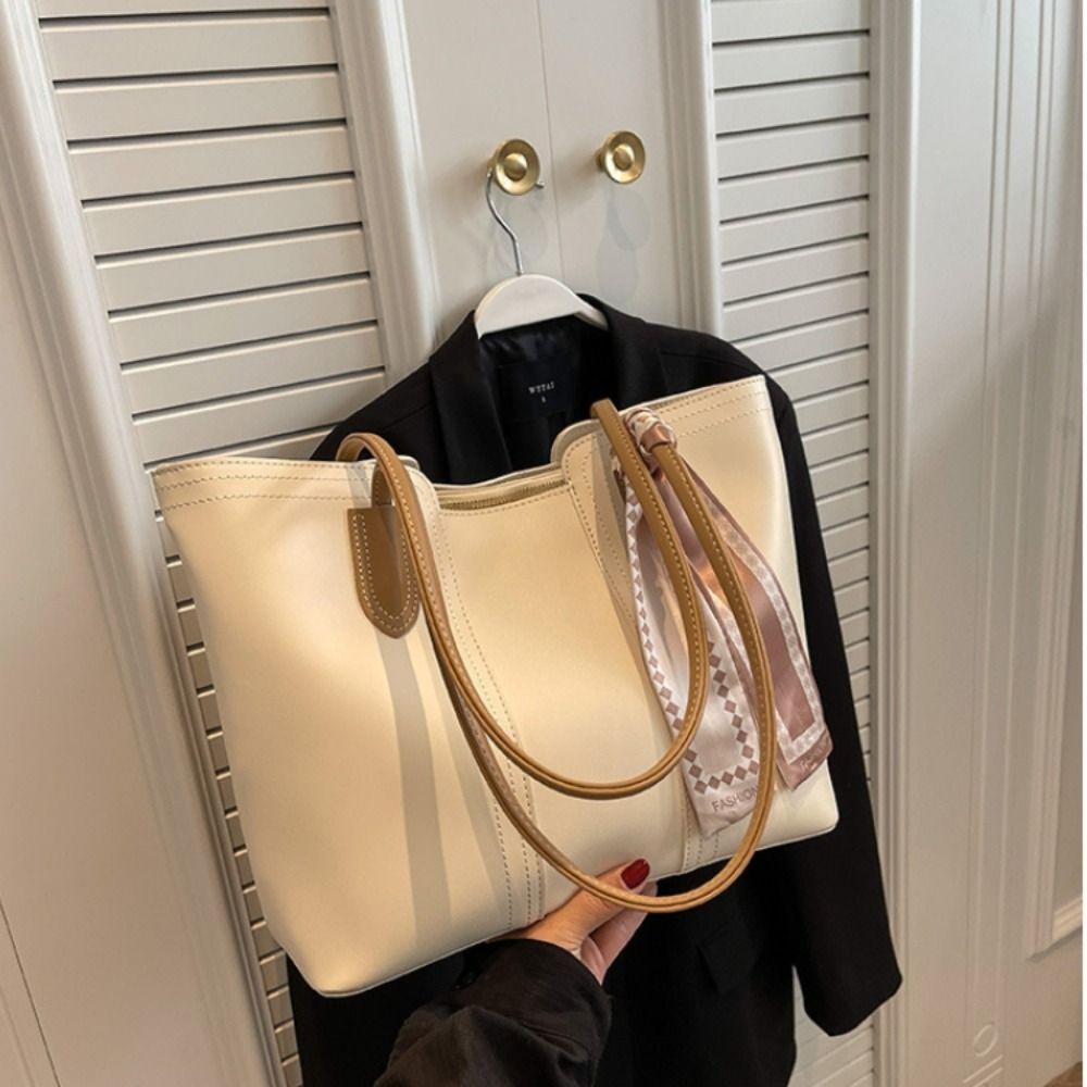 Silk Scarf One Shoulder Bag Korean Style Women Handbag Underarm Bag Tote Bag  Shopping