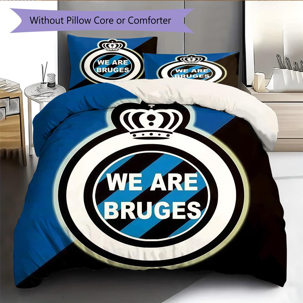 Club Brugge KV Pattern Bedding Quilt Set  Home Decoration  Gift (1 * Duvet Cover + 2 * Pillowcase  Without Core)