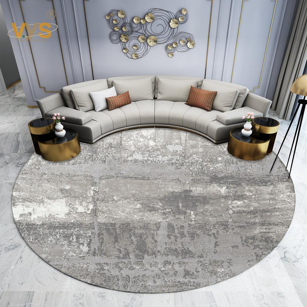 Modern Style Carpets for Living Room Light Luxury Bedroom Decor Round Carpet Thicken Plush Lounge Rug Fluffy Soft Floor Grey Mat
