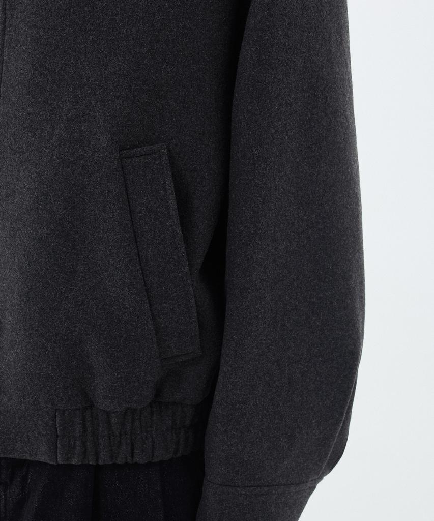 Musinsa Standard Wool Blend Minimal Blouson Jacket [Charcoal Grey]