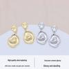 Geometric Irregular Concave-Convex Earrings: Simple, Fashionable Studs with S925 Silver Needle and Real Gold Color Retention