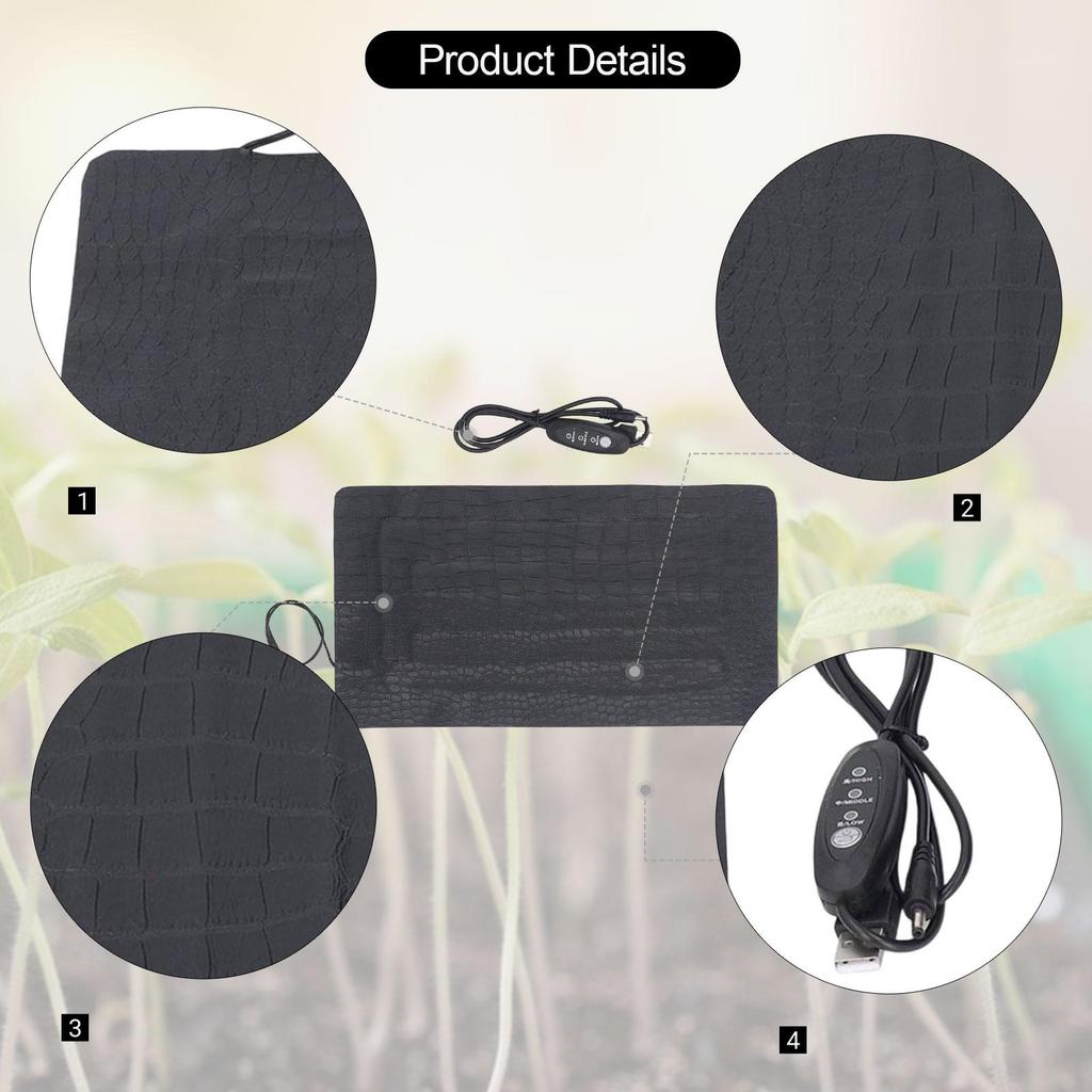 Plant Heating Mat Adjustable Hydroponic Warm Pad Waterproof Rooting Station for Seedling Germination