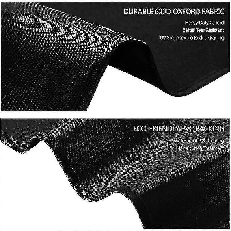 BBQ Grill Cover with Side Straps, Waterproof Grill Cover, Windproof, Anti-UV, Tear Resistant 420D Oxford Cloth BBQ Tarpaulin (105x50x103cm) - Black