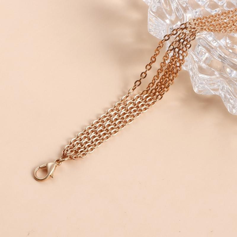 Layered Tassels Crossed Body Jewelry Gold Chest Chain For Women Music Festivals Nightclub Outings Bikini Accessories
