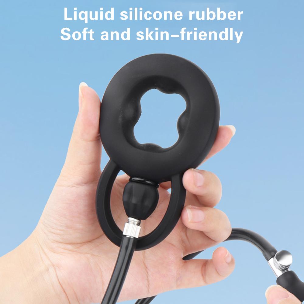 Cock Ring Inflatable Ejaculation Delay Penis Ring Liquid Silicone Erection Enhancing Flirting Training Male Masturbator Sex Toys