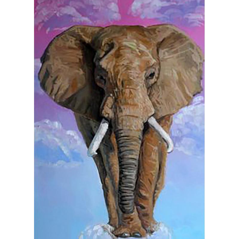 DIY Elephant 5D Diamond Maling Full Rund Drill Animal Diamond Brodery Rhinestone Art Mosaic Home Decoration Håndlaget gave