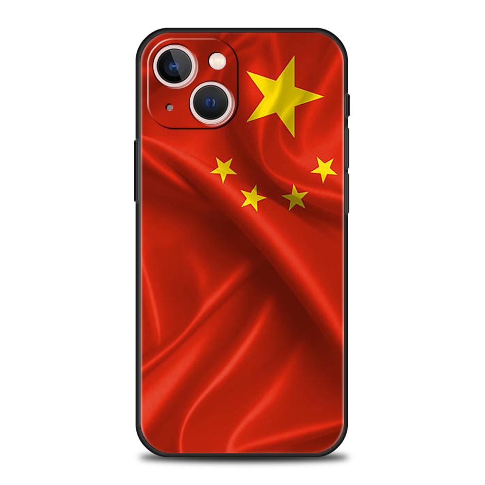 Chinese National Flag Phone Case for iPhone 16 15 14 13 12 Pro Max 11 Pro Max 7 8 Plus XS XR Shockproof Soft Shell Capas